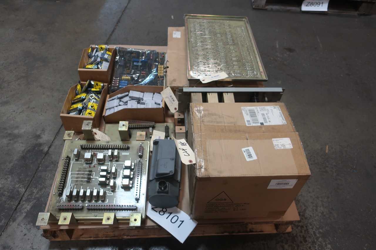 1 PALLET OF ASSORTED ELECTRICAL CIRCUIT BOARDS, DELTA V CHARM CARDS,SERVO MOTOR, CONTROLS, RECEIVER, - MITSUBISHI, CISCO - AUTOMATION & CONTROLS