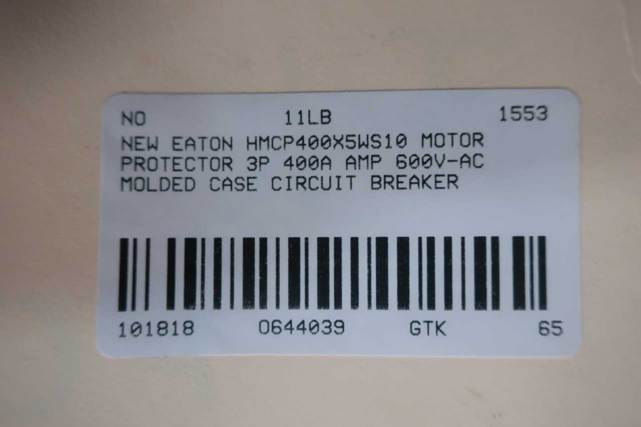 EATON HMCP400X5WS10 CIRCUIT BREAKER 3P 400A AMP 600V-AC - CIRCUIT BREAKERS