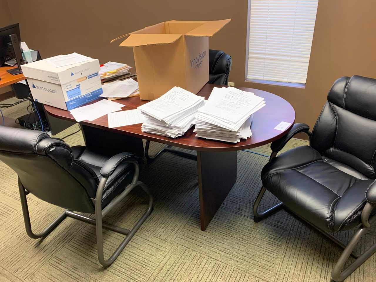Table, Desk, 3 Chairs ( All other contents not included ) - PLANT & FACILITY