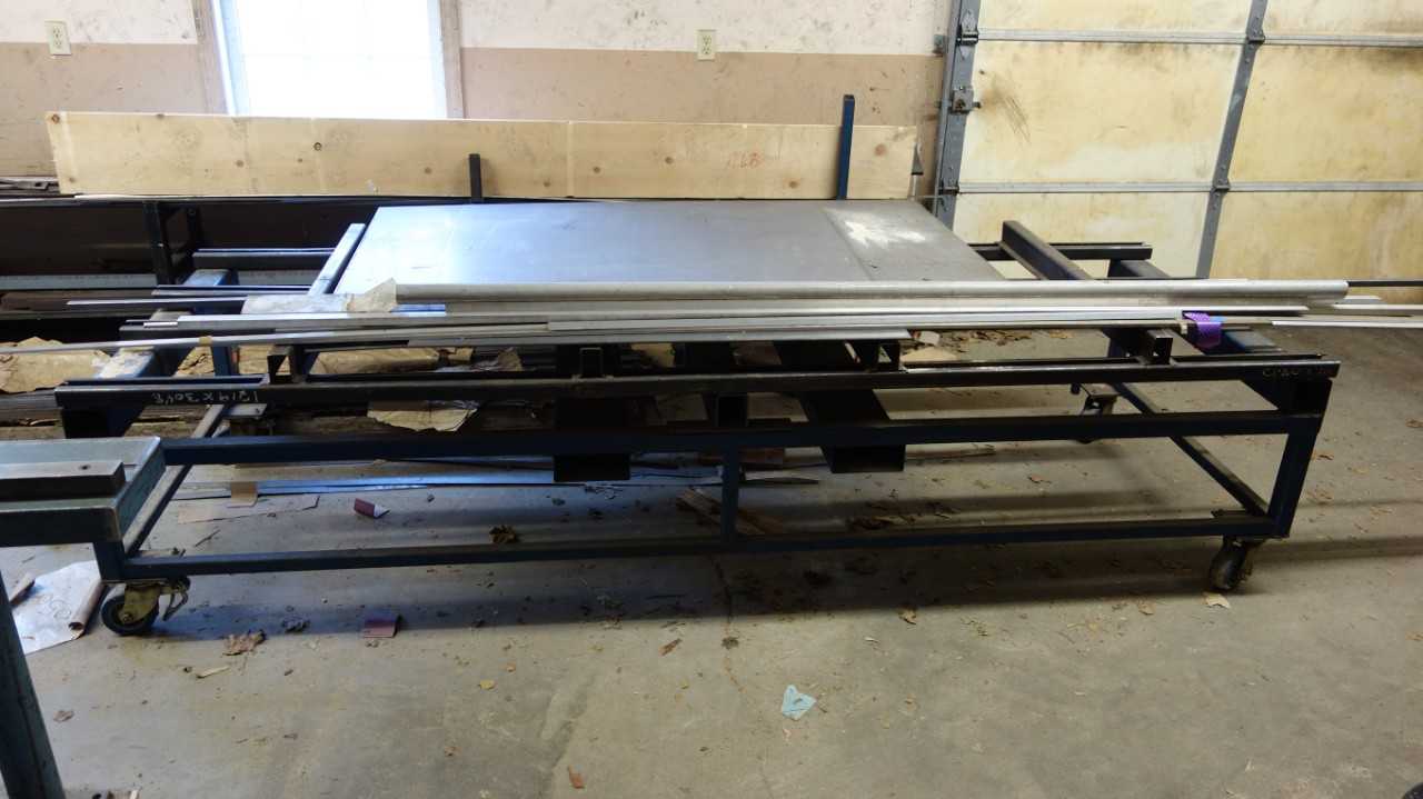 ACCURPRESS ROLLING SHEET METAL FEEDER WORK TABLE (DOES NOT INCLUDE SHEET METAL ON TOP OF TABLE) - CNC CUTTING TABLES