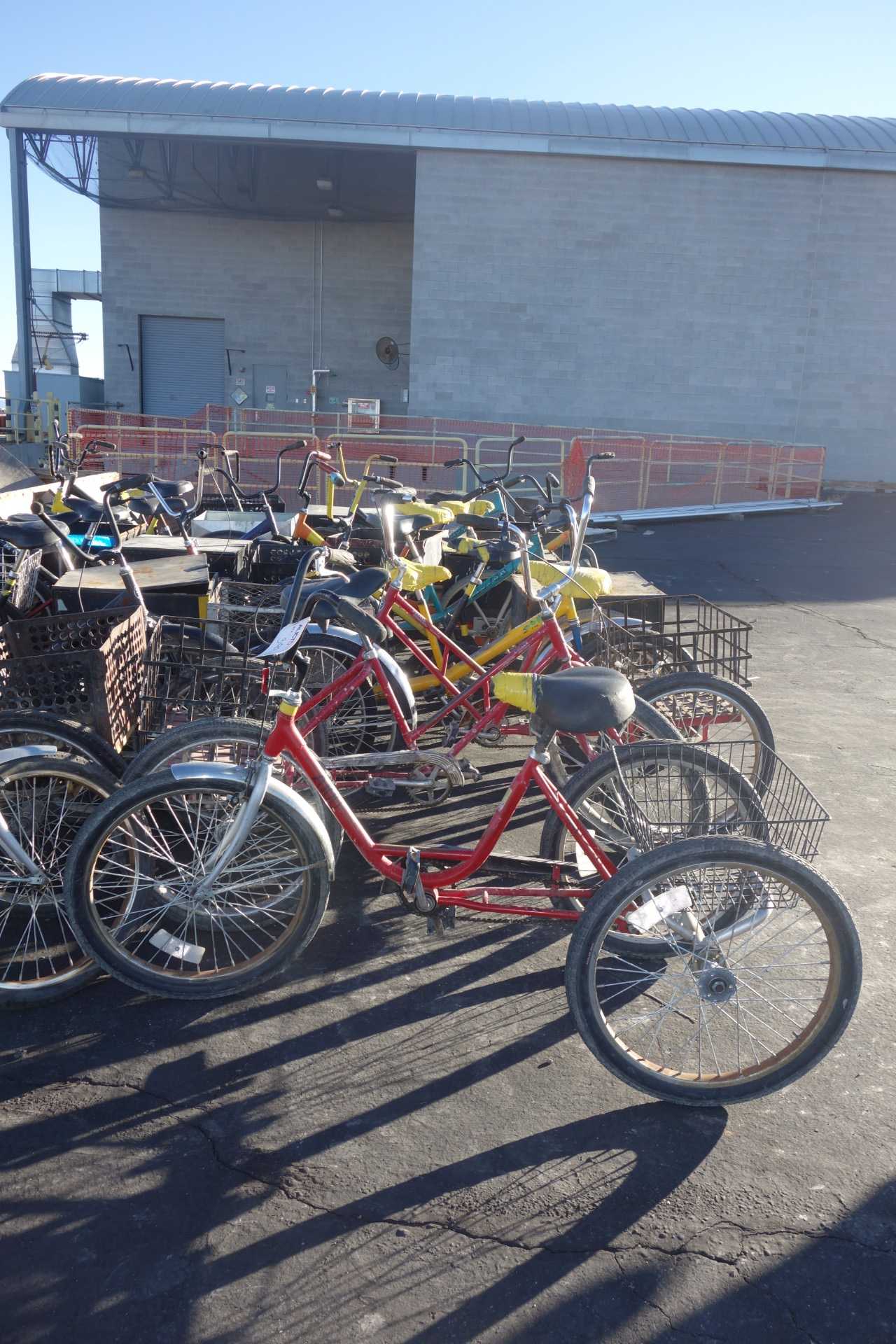 Lot of 8 Bikes with Baskets - ROLLING CARTS