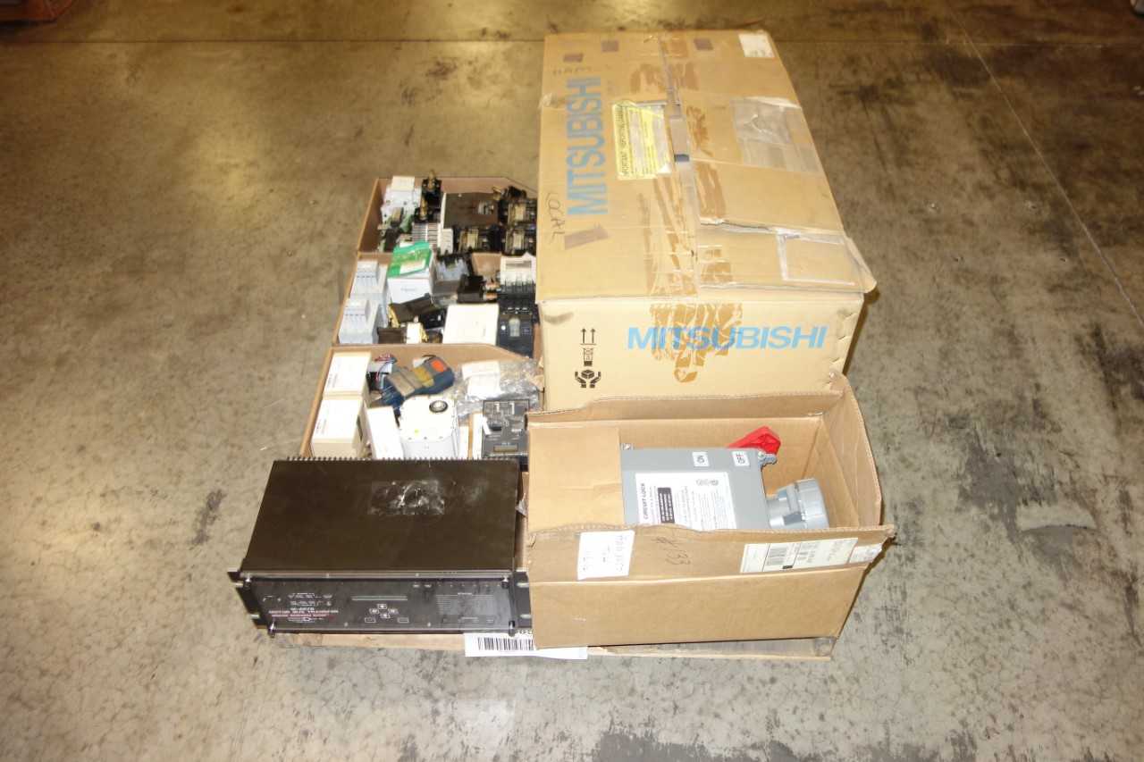 1 PALLET OF ASSORTED AC MOTOR, TRANSFER CONTROLS, CONTACTORS - ELECTRIC MOTORS