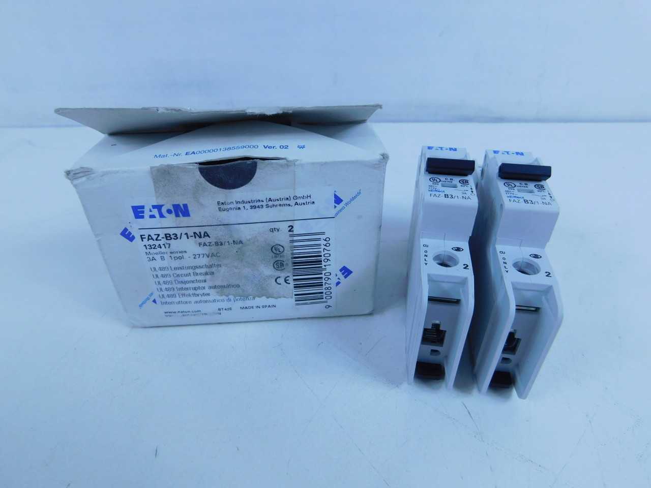 Quantity of 11x FAZ-B3/1-NA MCB/Industrials - VALVES