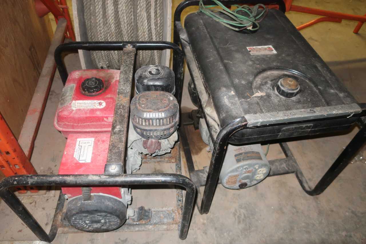 LOT OF 2 ASSORTED GASOLINE MOTOR GENERATOR, HONDA EZ 3500, BRIGGS & STRATTON 8HP - TRAILER MOUNTED EQUIPMENT
