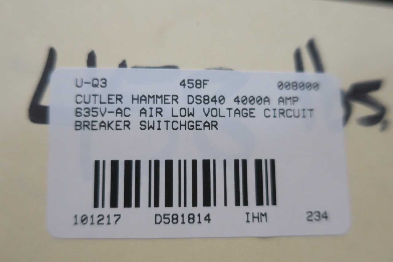 CUTLER HAMMER DS840 4000A AMP 4000A AMP 635V-AC AIR CIRCUIT BREAKER - SWITCHGEAR