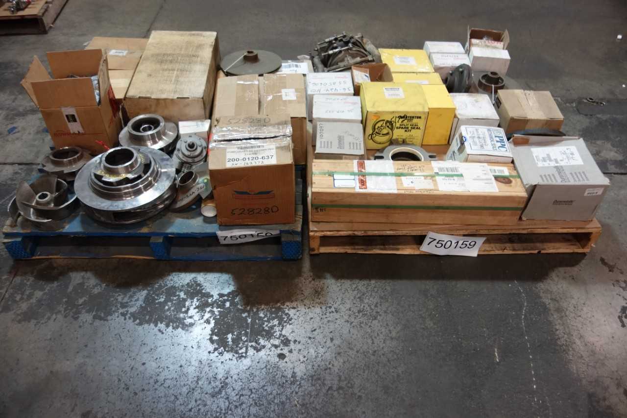 2 PALLETS OF ASSORTED PUMP REPLACEMENT PARTS & PUMP ACCESSORIES- JOHN CRANE, CHESTERTON - POWER TRANSMISSION