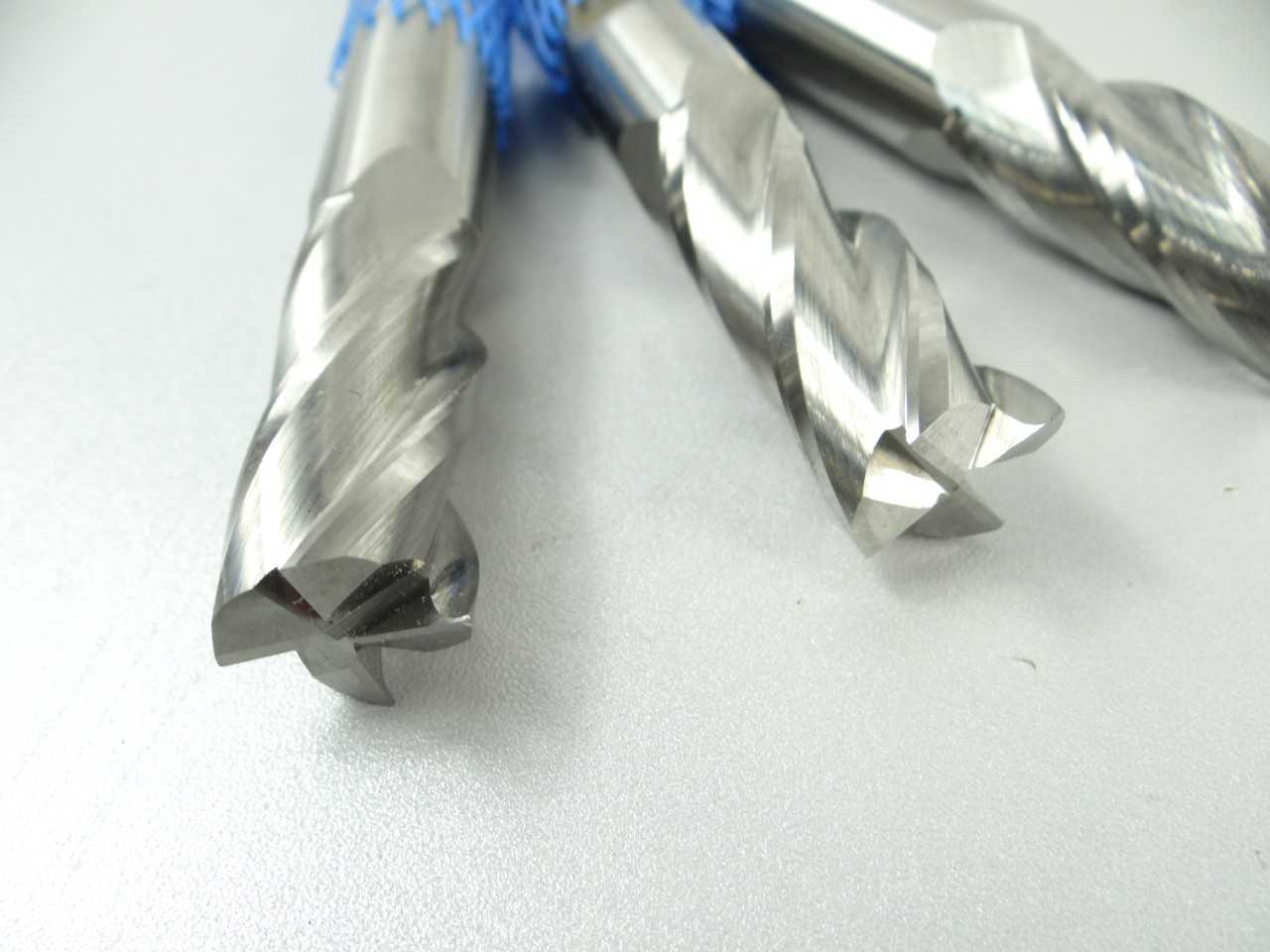 Lot of 3 Solid Carbide 4 Flute End Mills - MACHINING ACCESSORIES & TOOLING