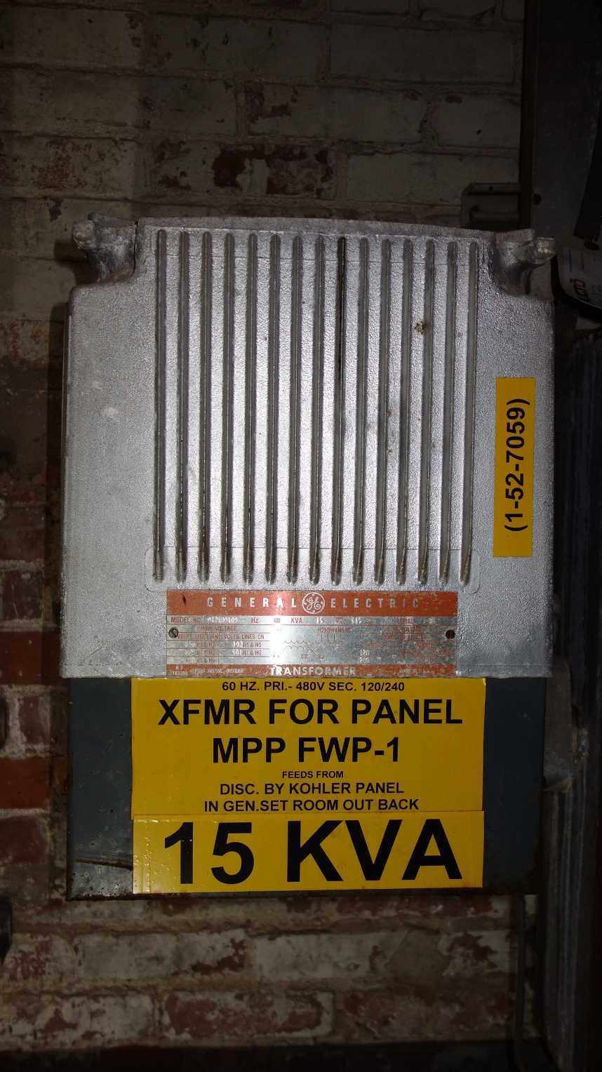 LOT OF 2 ASSORTED TRANSFORMERS, 1X GE 15KVA, 1X GS 5KVA - CONTROL TRANSFORMERS