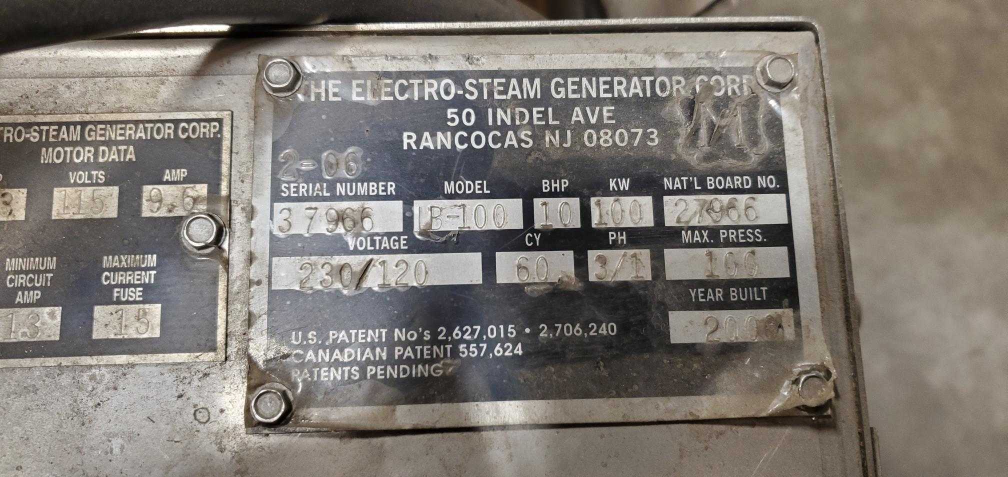 2006 The Electro-Steam Generator Corp LB-100 Steam Generator Compressor - STANDBY POWER GENERATOR