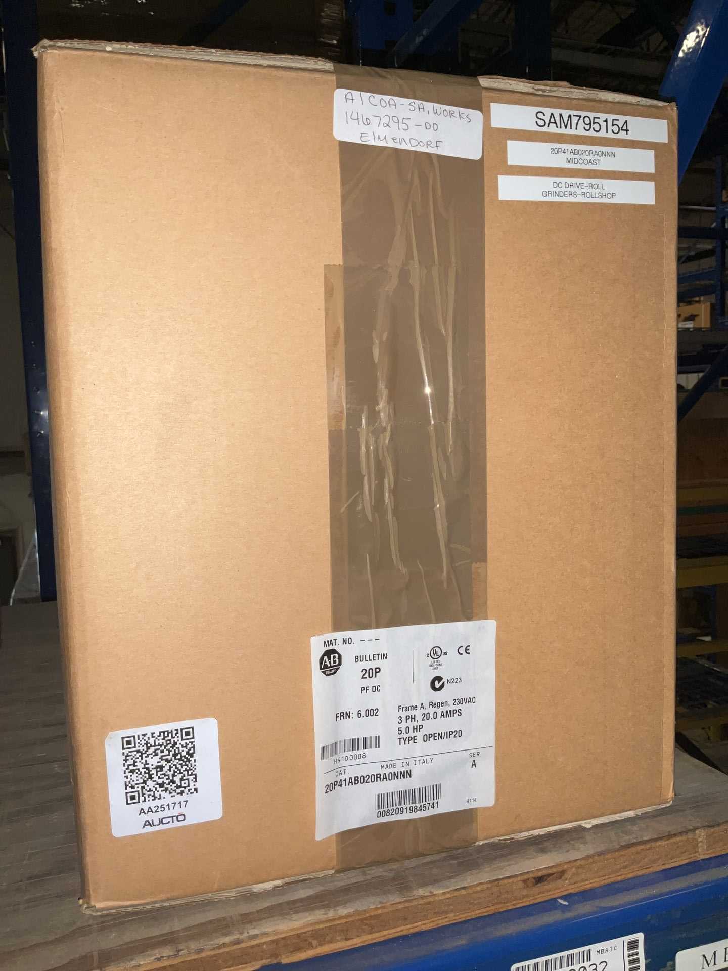 ALLEN BRADLEY CO 20P41AB020RA0NNN DC DRIVE - DC DRIVES ALLEN BRADLEY CO 20P41AB020RA0NNN DC DRIVE - DC DRIVES