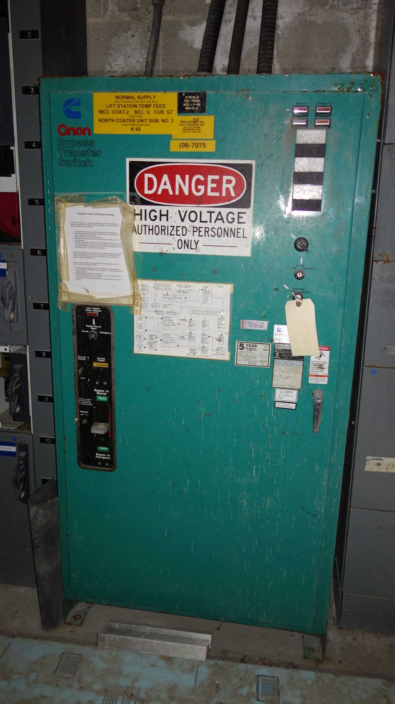 CUMMINS ONAN BT225 AUTOMATIC TRANSFER SWITCH - ELECTRICAL COMPONENTS
