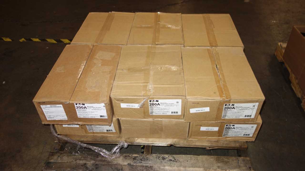 LOT OF 12 EATON U92197CCCPLCH 200A METER SOCKET PANELS - INDUSTRIAL PARTS